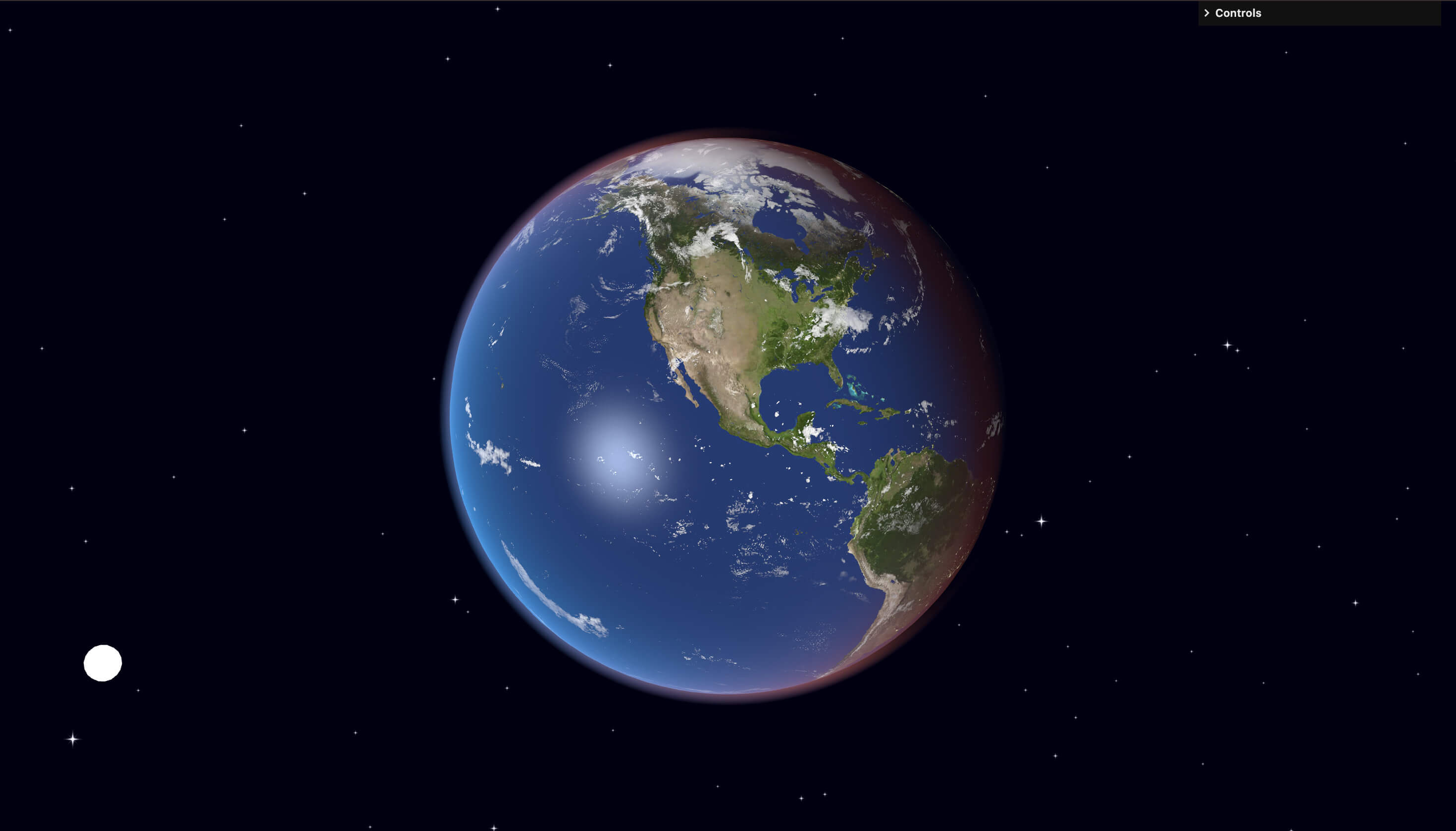 screenshot of Three.js earth